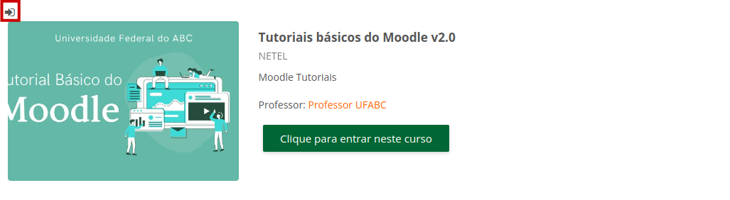 Imagem das informações gerais do curso com o ícone de autoinscrição.