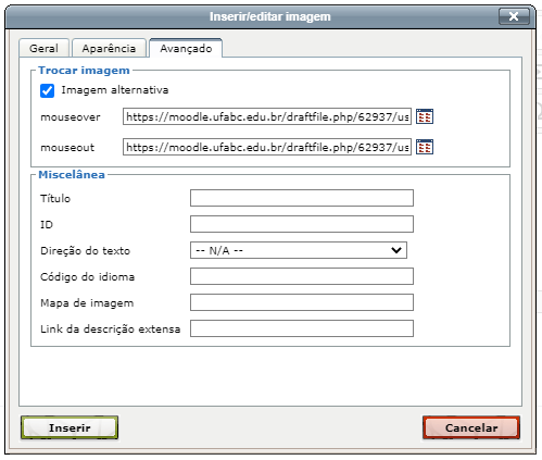 Imagem da caixa de edição de configurações de imagem do editor TinyMCE