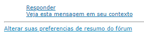 Imagem com as opções citadas acima, no final do email recebido de fórum.