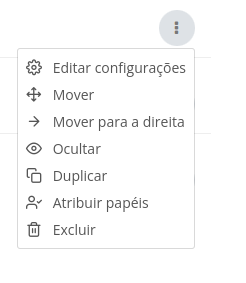 Captura de tela mostrando vários exemplos de menus de edição.
